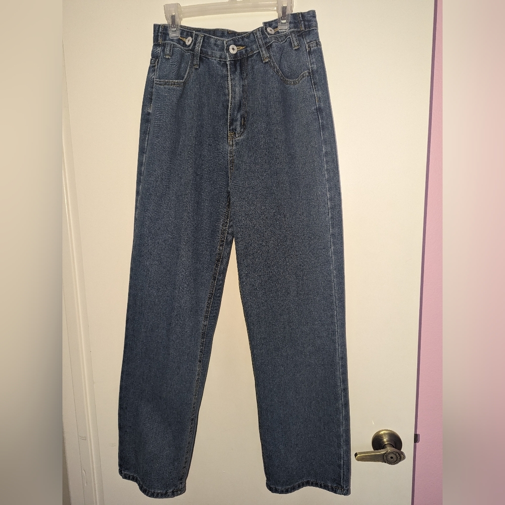 SHEIN Adjustable Waist Baggy Jeans